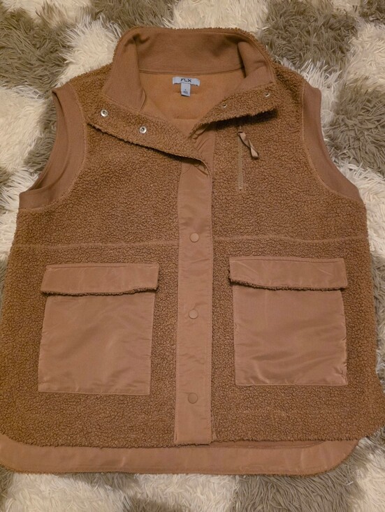 FLX Jackets & Blazers - FLX Women's Camel Sherpa Utility Vest